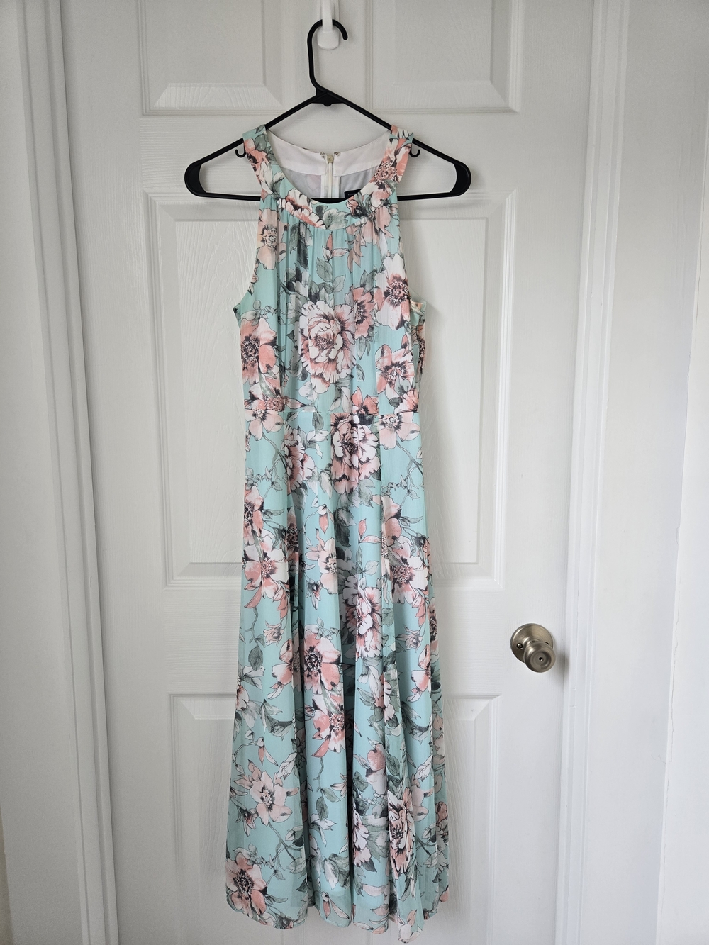 Tommy Hilfiger Floral Chiffon Halter Midi Dress - Pink & Mint Size 4